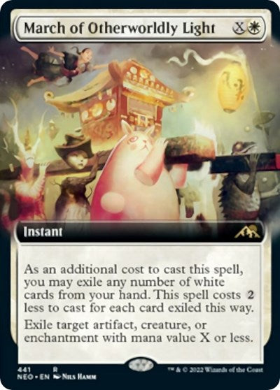 March of Otherworldly Light (Extended Art) (Kamigawa: Neon Dynasty) Medium Play Foil