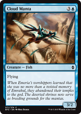 Cloud Manta (Battle for Zendikar) Light Play