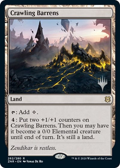 Crawling Barrens (Promo Pack: Zendikar Rising) Light Play