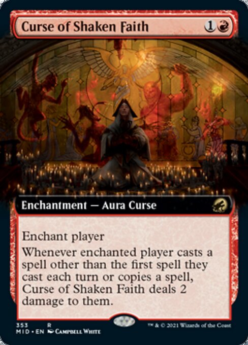 Curse of Shaken Faith (Extended Art) (Innistrad: Midnight Hunt) Near Mint Foil