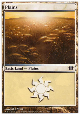 Plains (333) (8th Edition) Medium Play Foil