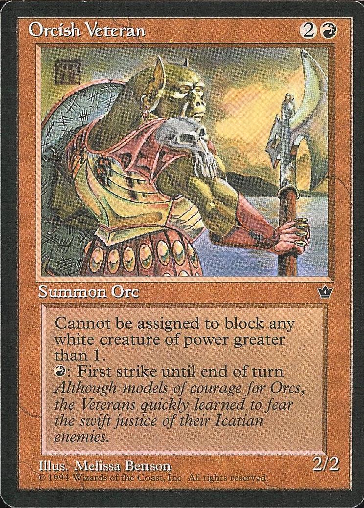 Orcish Veteran (1) (Fallen Empires) Medium Play