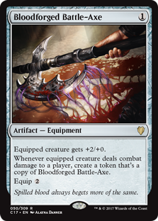 Bloodforged Battle-Axe (Commander 2017) Light Play