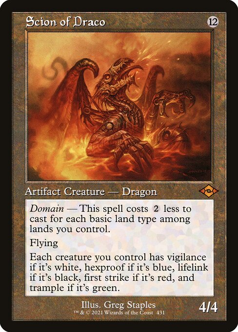 Scion of Draco (Retro Frame) (Foil Etched) (Modern Horizons 2) Near Mint Foil