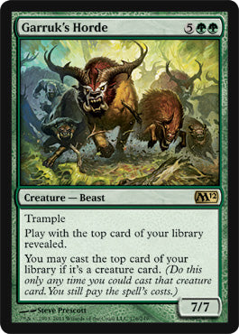 Garruk's Horde (Magic 2012 Core Set) Heavy Play Foil