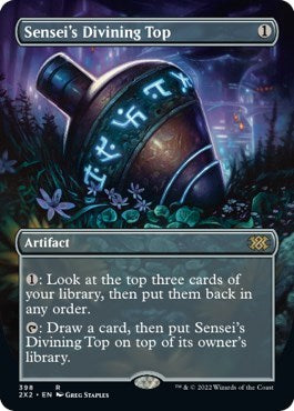 Sensei's Divining Top (Borderless) (Double Masters 2022) Light Play Foil