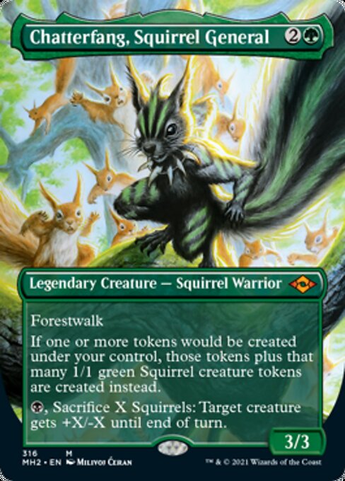 Chatterfang, Squirrel General (Borderless) (Modern Horizons 2) Near Mint Foil