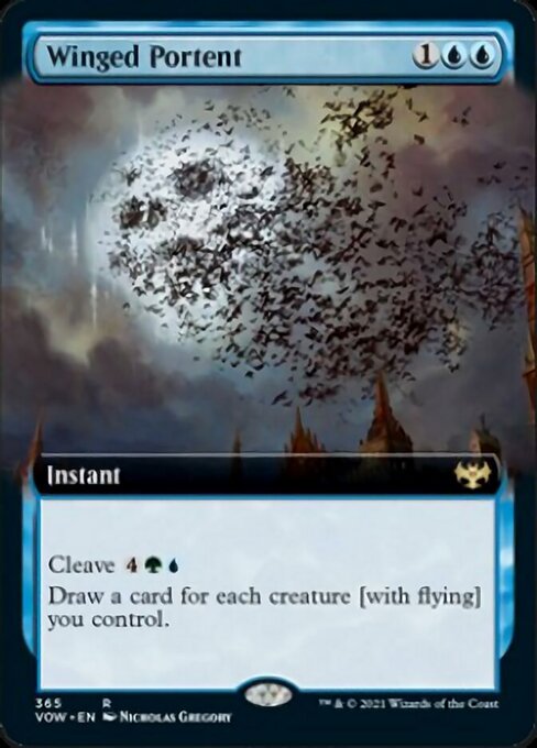 Winged Portent (Extended Art) (Innistrad: Crimson Vow) Near Mint Foil