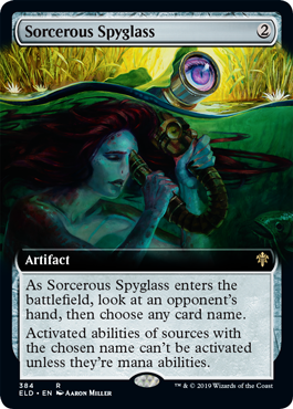Sorcerous Spyglass (Extended Art) (Throne of Eldraine) Near Mint