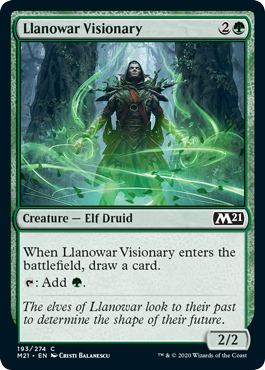 Llanowar Visionary (Magic 2021 Core Set) Medium Play