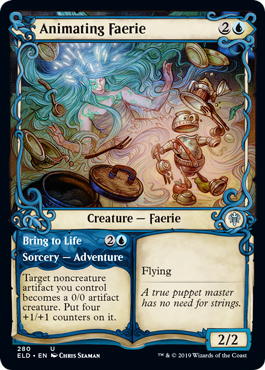Showcase Animating Faerie (Throne of Eldraine) Near Mint
