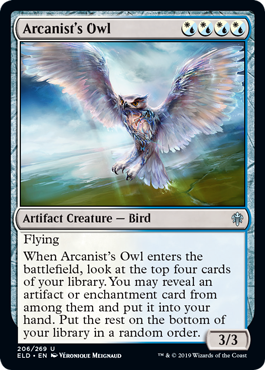 Arcanist's Owl (Throne of Eldraine) Medium Play
