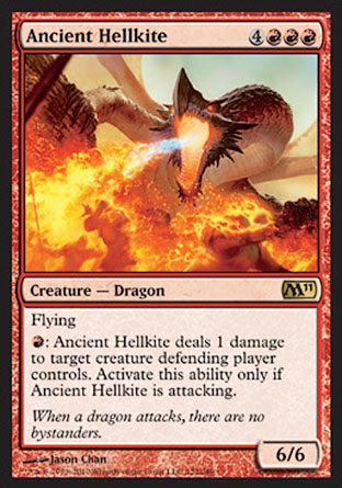 Ancient Hellkite (Magic 2011 Core Set) Heavy Play Foil