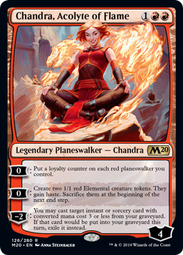 Chandra, Acolyte of Flame (Magic 2020 Core Set) Medium Play