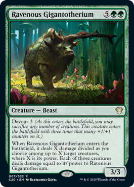Ravenous Gigantotherium (Commander 2020 Ikoria) Light Play