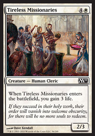Tireless Missionaries (Magic 2011 Core Set) Medium Play