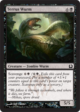 Terrus Wurm (Return to Ravnica) Light Play Foil