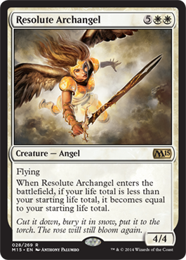 Resolute Archangel (Magic 2015 Core Set) Heavy Play Foil