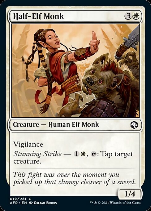 Half-Elf Monk (Adventures in the Forgotten Realms) Near Mint Foil