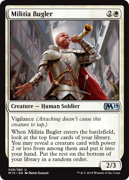 Militia Bugler (Magic 2019 Core Set) Medium Play