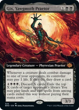 Gix, Yawgmoth Praetor (Extended Art) (The Brothers' War) Near Mint