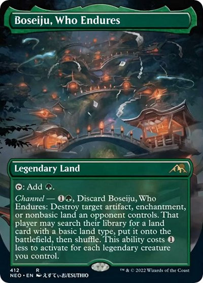 Boseiju, Who Endures (Borderless) (Kamigawa: Neon Dynasty) Light Play Foil