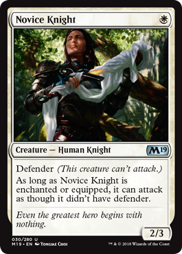 Novice Knight (Magic 2019 Core Set) Near Mint