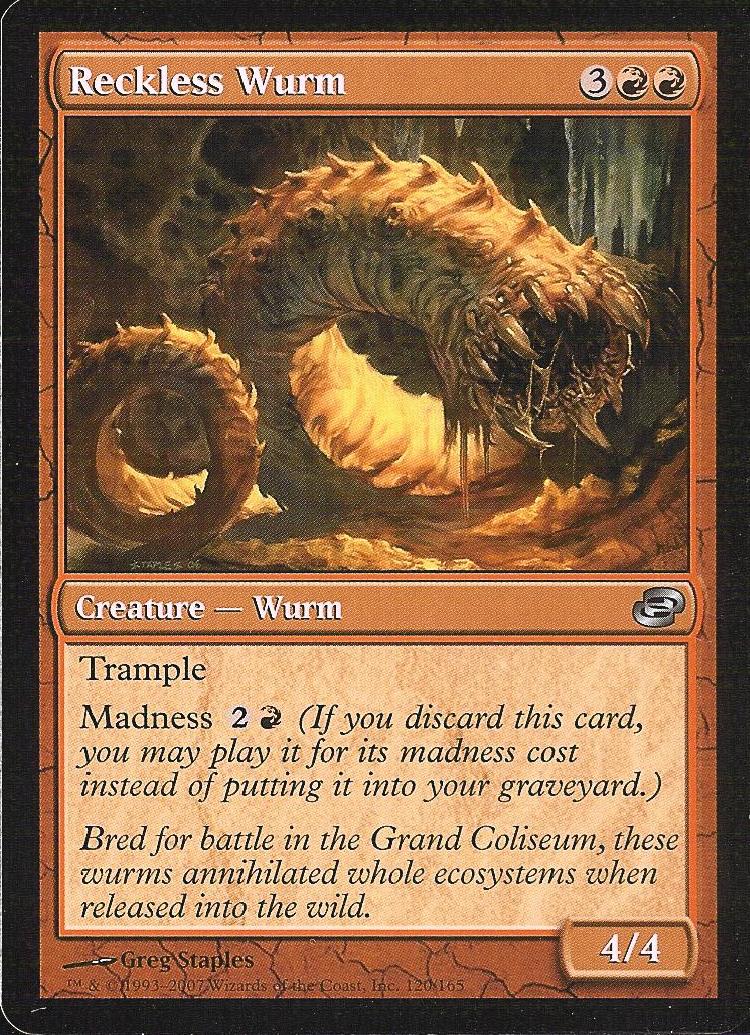 Reckless Wurm (Planar Chaos) Light Play Foil