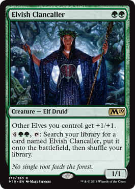 Elvish Clancaller (Magic 2019 Core Set) Light Play Foil