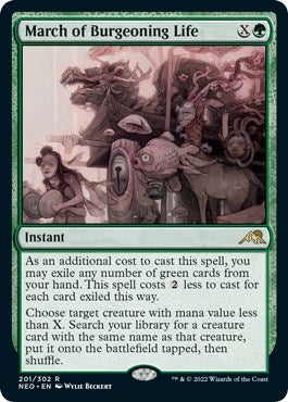 March of Burgeoning Life (Kamigawa: Neon Dynasty) Near Mint Foil