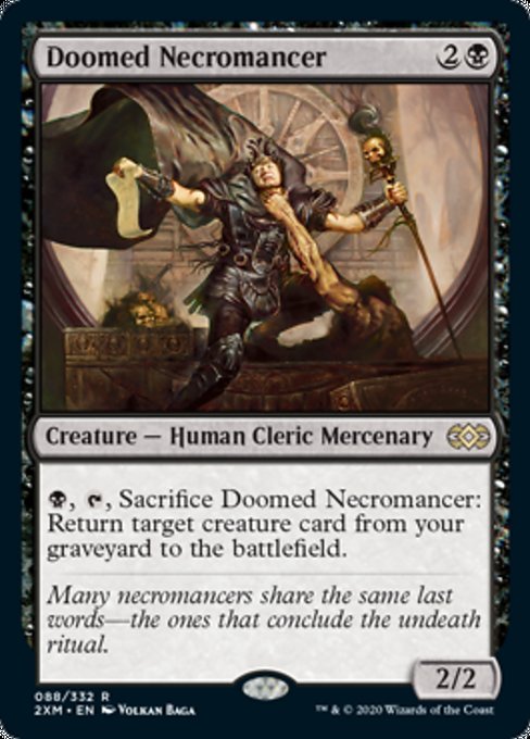 Doomed Necromancer (Double Masters) Light Play