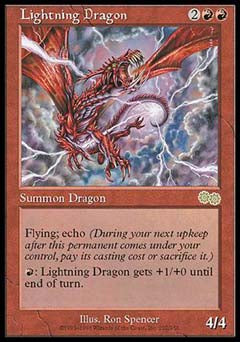 Lightning Dragon (Urza's Saga) Light Play