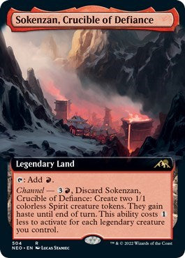 Sokenzan, Crucible of Defiance (Extended Art) (Kamigawa: Neon Dynasty) Light Play Foil