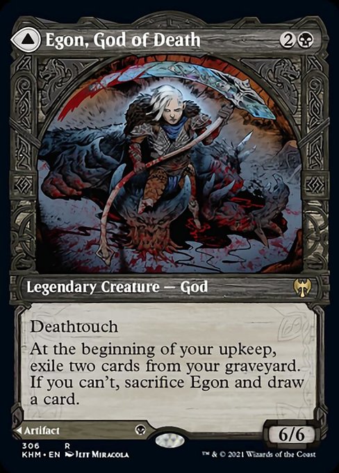 Egon, God of Death / Throne of Death (Showcase) (Kaldheim) Light Play