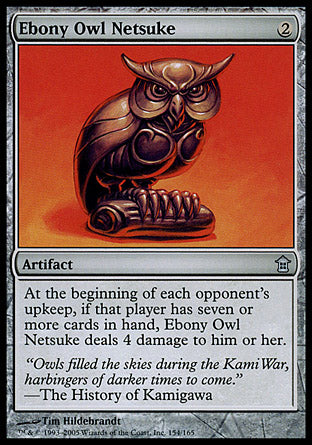 Ebony Owl Netsuke (Saviors of Kamigawa) Medium Play