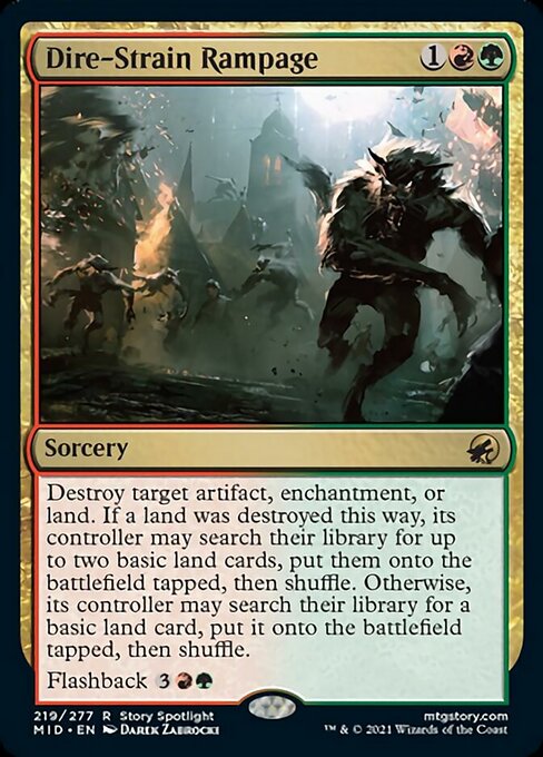 Dire-Strain Rampage (Innistrad: Midnight Hunt) Light Play