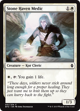 Stone Haven Medic (Battle for Zendikar) Light Play