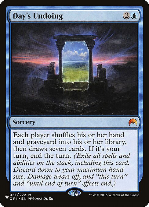 Day's Undoing (The List) Near Mint