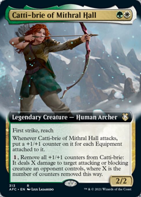 Catti-brie of Mithral Hall (Extended Art) (Commander 2021 Forgotten Realms) Light Play