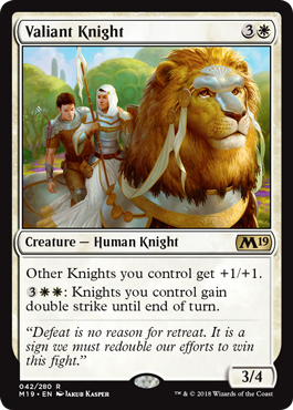Valiant Knight (Magic 2019 Core Set) Light Play
