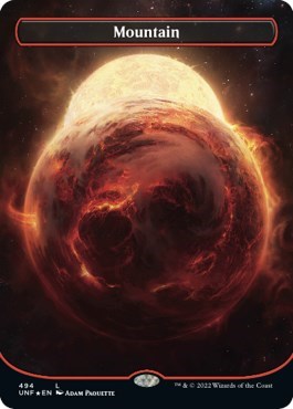 Mountain (494) (Borderless) (Galaxy Foil) (Unfinity) Near Mint Foil