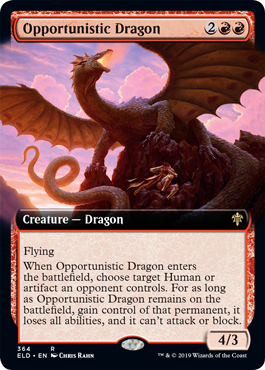 Opportunistic Dragon (Extended Art) (Throne of Eldraine) Near Mint