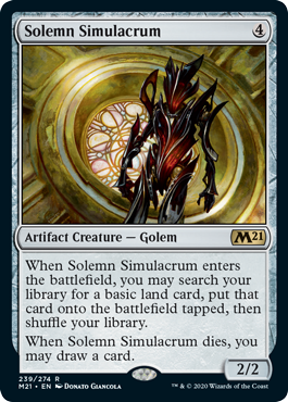 Solemn Simulacrum (Magic 2021 Core Set) Light Play