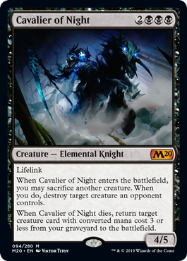 Cavalier of Night (Magic 2020 Core Set) Medium Play Foil