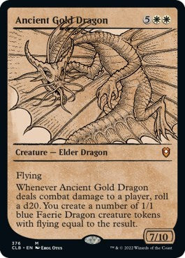 Ancient Gold Dragon (Showcase) (Commander Legends: Battle for Baldur's Gate) Light Play