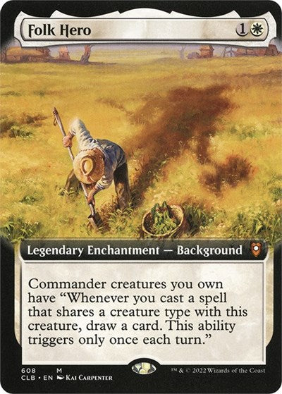 Folk Hero (Extended Art) (Commander Legends: Battle for Baldur's Gate) Light Play