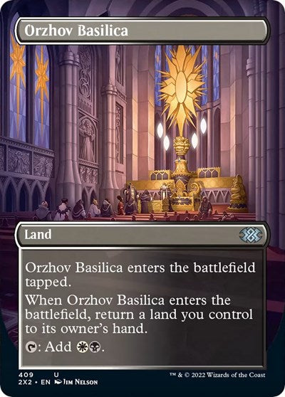 Orzhov Basilica (Borderless) (Double Masters 2022) Light Play Foil