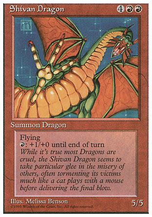 Shivan Dragon (4th Edition) Medium Play