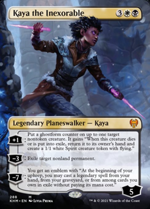 Kaya the Inexorable (Borderless) (Kaldheim) Light Play