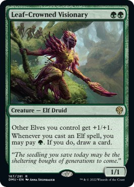 Leaf-Crowned Visionary (Dominaria United) Near Mint Foil